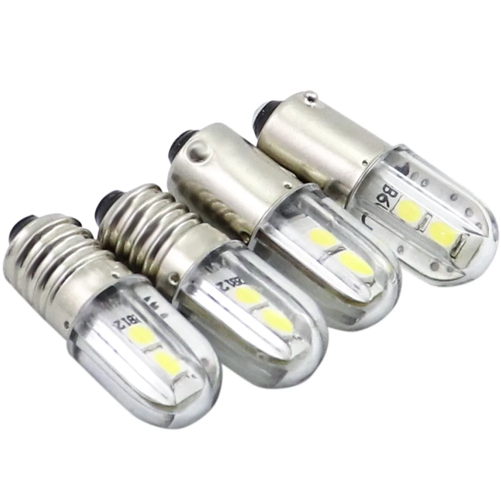 AMYWNTER E10 Ba9s led T4w 1W индикатор светильник лампочка 6,3 V 12V 24V 48V 60V 1W 2835 4SMD 300 шт
