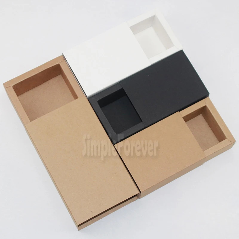 Eco Friendly Kraft Paper Cardboard Drawer Box Socks Underwear Gift Packaging Boxes Different Size