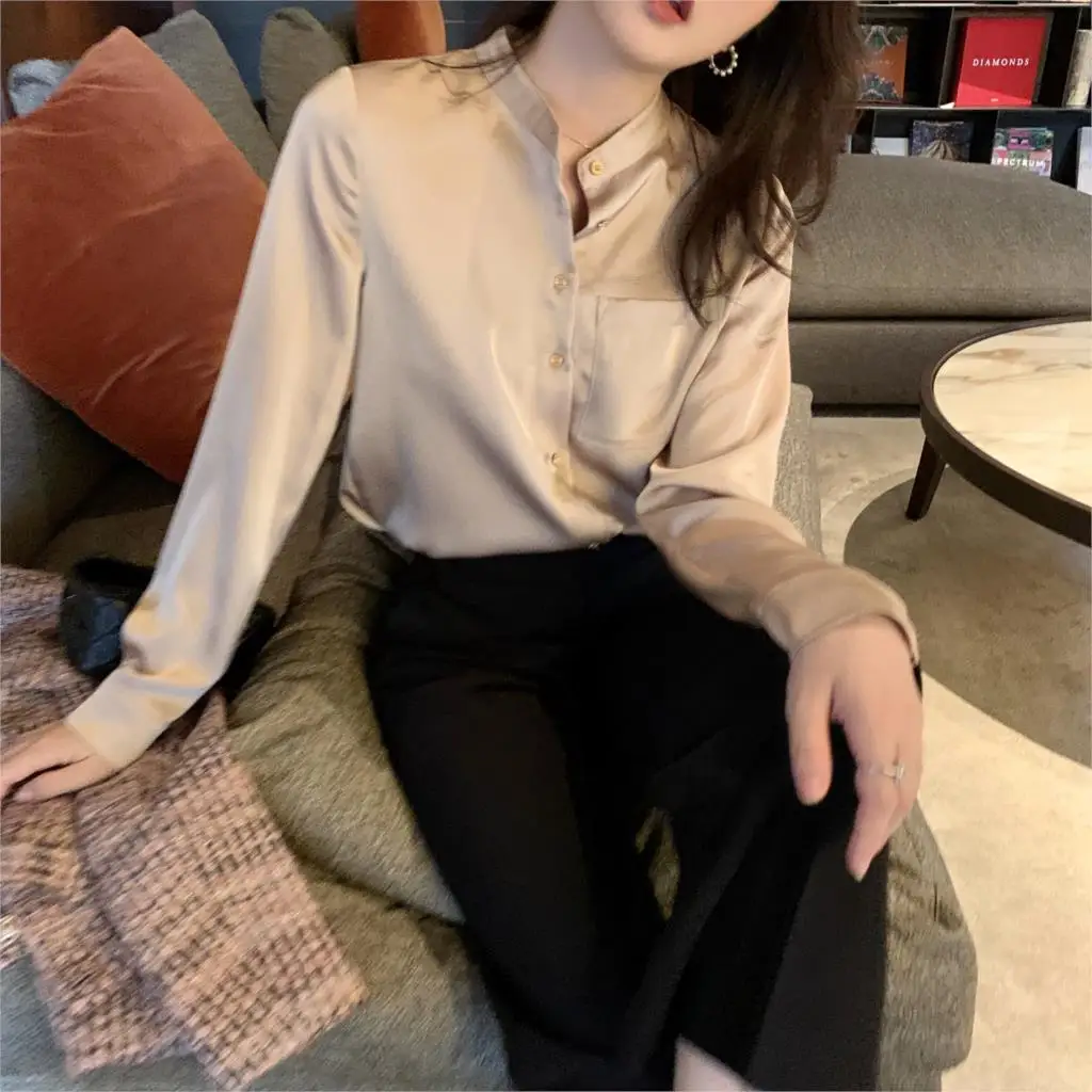 

Ladies' autumn shirt Design women's top Contracted joker Long sleeve dress SBZ143-SBZ157