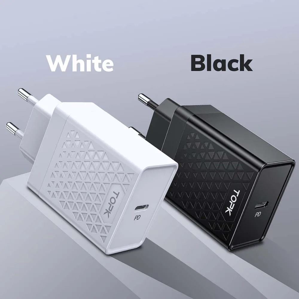 TOPK USB зарядное устройство 18 Вт быстрое PD Quick Charge 3 0 C для телефона iPhone Xiaomi Mi note 10 pro 8 7