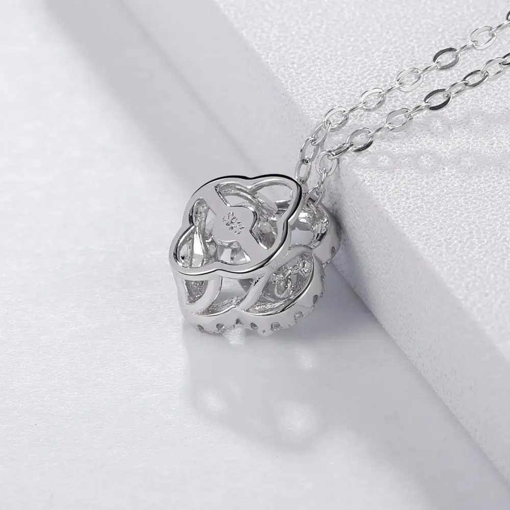 Gem балетки 925 пробы из стерлингового серебра кулон ожерелье 0.5Ct женские Круглый