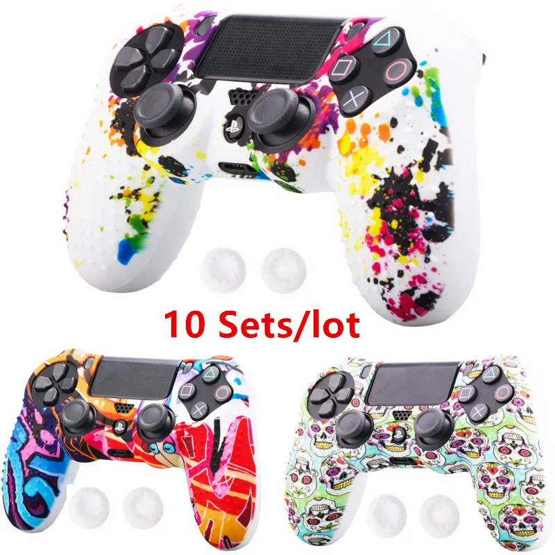 

10 комплектов PS4 контроллер точки Декаль силиконовые гелевые гвардии рукав кожи для ручек чехол крышки для Playstation 4 PS4 Pro Slim геймпад