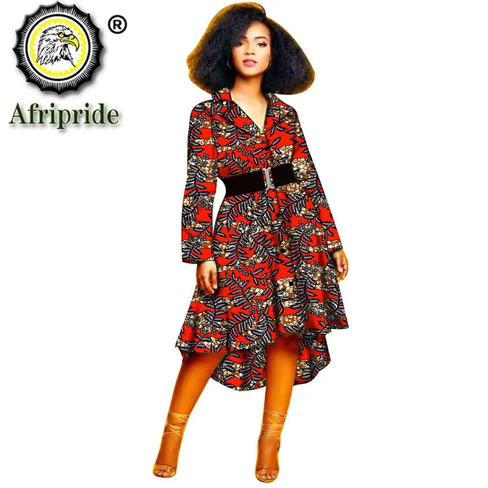 Новое поступление 2019 женское платье Dashikiage с поясом Африканский принт