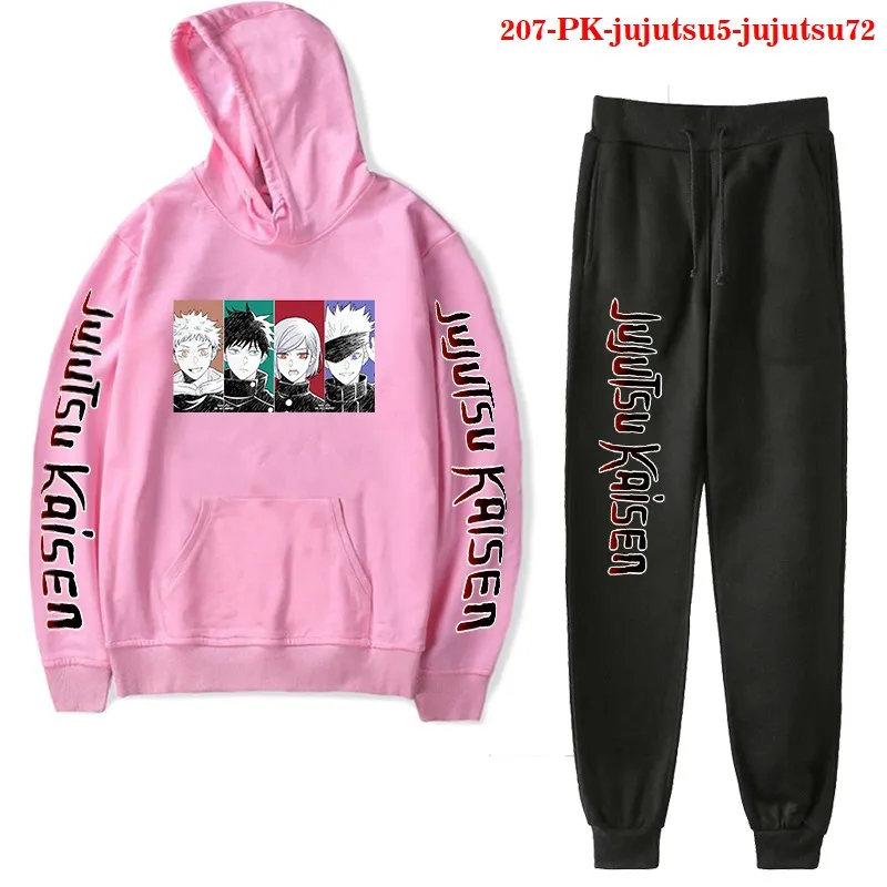 

Casual Women Sets Clothing Fashion Tracksuit Sportsuit Hoodie Hooded Sweatshirt+Pant Pullover jujutsu kaisen 2 piece Set Girl
