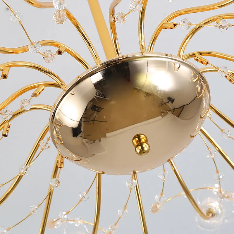 Светодиодная люстра G4 в скандинавском стиле романтическая золотистая