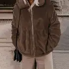 Винтажная верхняя одежда на молнии, женское плюшевое пальто из искусственного меха, зима 2021, уличная одежда Celmia, куртки, повседневное свободное однотонное пальто с длинным рукавом
