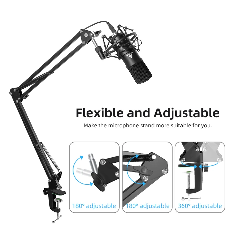 

MAONO AU-B01 Microphone Suspension Boom Scissor Arm Stand For Professional Podcast Microfone Adjustable Music Instruments