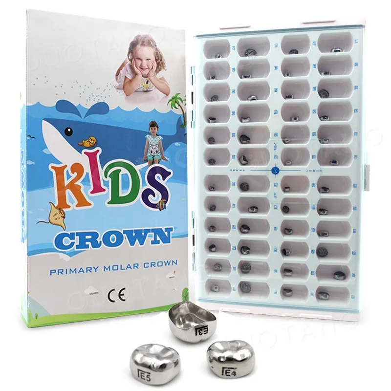 

96Pcs/Lot Dental Orthodontic Customized SS Kids Primary Molar Crown