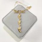 Новая мода Имя Выгравированный кулон след DIY индивидуальная Нержавеющая сталь Дата Письмо ожерелья подарок для мамы женщины день рождения