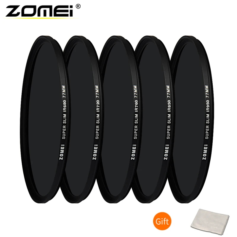 

Zomei Infrared IR filter 680nm 720nm 760nm 850nm 950nm IR filter Kit 37mm 49mm 52mm 58mm 67mm 72mm 82mm for SLR DSLR camera lens