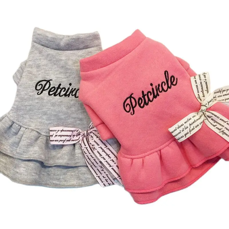 

Зимнее платье для щенка, кота, юбка, теплые платья для собак, для маленьких собак, одежда для чихуахуа, мальтиса, одежда