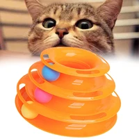 three levels pet cat toy cat toys ball tower tracks disc cat intelligence amusement triple disc training amusement plate
