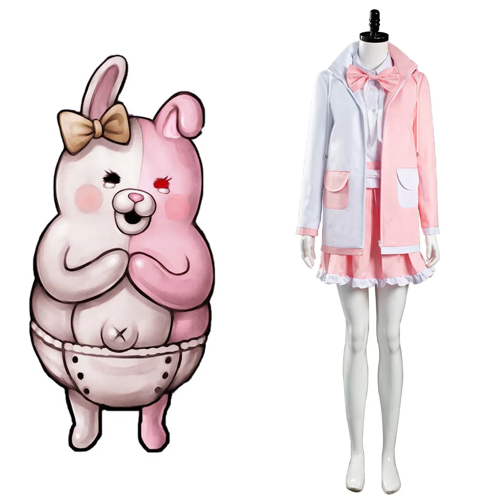 

Danganronpa Monomi Cosplay Costume Pink Uniform Skirt Outfits Halloween Carnival Party Fancy Dress