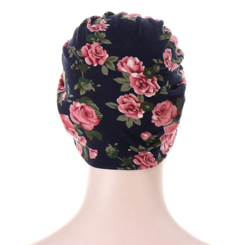 

Printing Turban bonnet soild color cotton top knot Inner Hijab Caps african twist headwrap Women head wraps India Hat Hijabs Cap