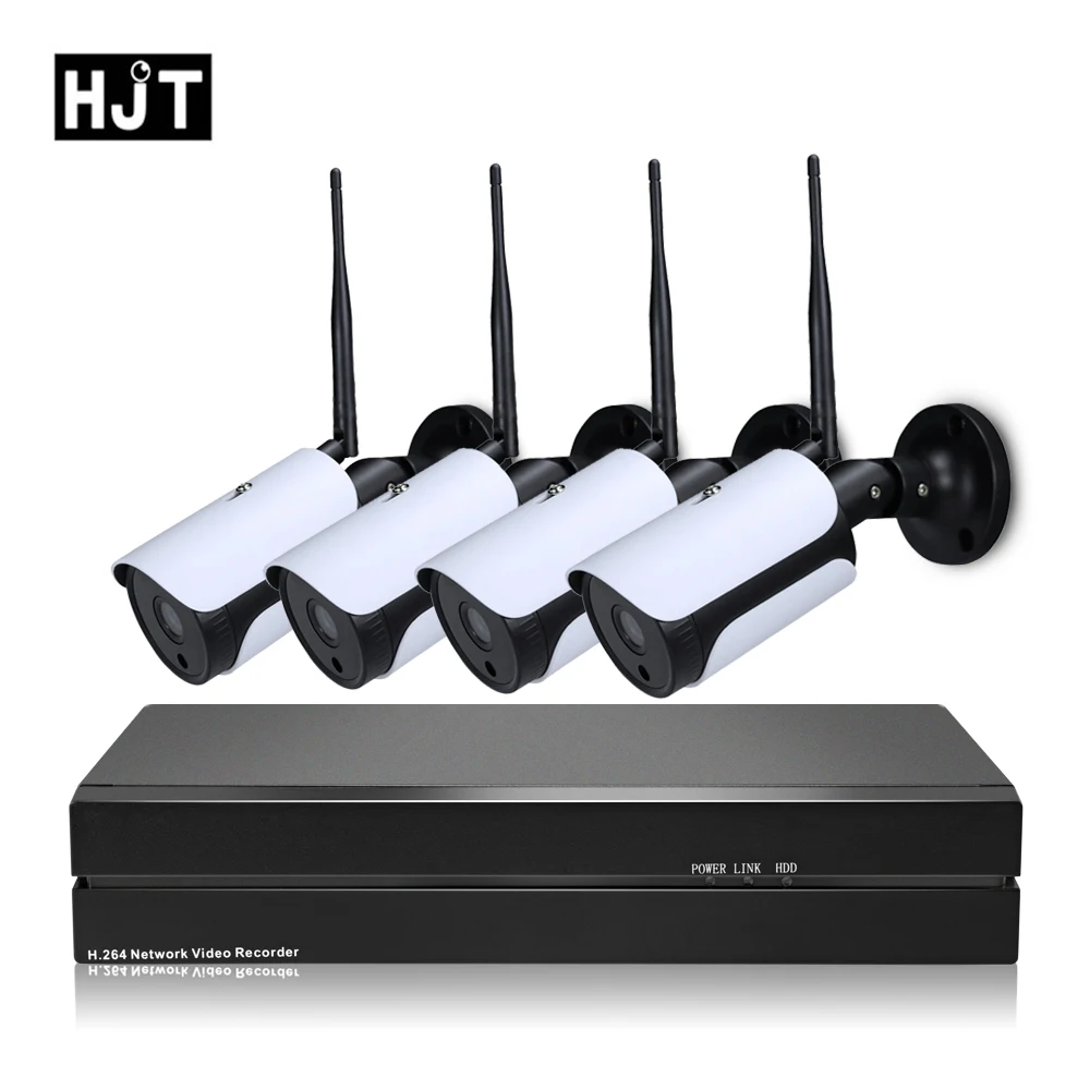 Система видеонаблюдения HJT 8CH NVR 4CH IP Camera Kit System H.265 5.0MP WIFI Набор камеры Set Outdoor onф 2 1