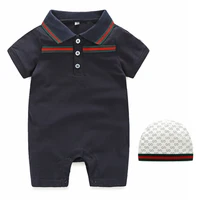 summer baby boy girl rompers turn down collar infant newborn cotton clothes jumpsuit for 0 2y toddlers bebe outfits br2109