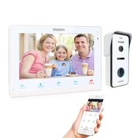 tmezon wireless video door phone doorbell intercom system 10 inch wifi monitor with 720p wired outdoor camera