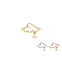 enamel baiyun pendant exquisite fashion brass sky charm diy jewelry necklace earrings making supplies