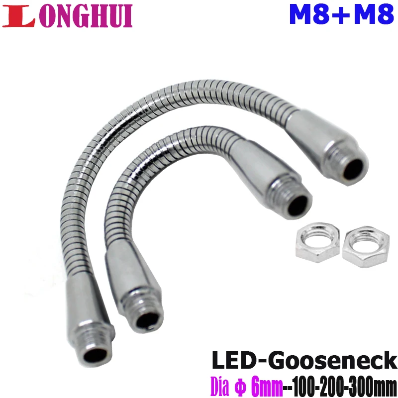 6mm diâmetro led gooseneck lâmpada de mesa macio flexível holter 100/200/300mm acessórios da lâmpada de mesa led mangueira tubo de metal
