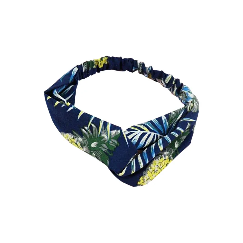 

Korean Version of The Retro Literary Stretch Print Hair Band Wash Makeup Hair Band Headdress Woman Headband Hair Accessories