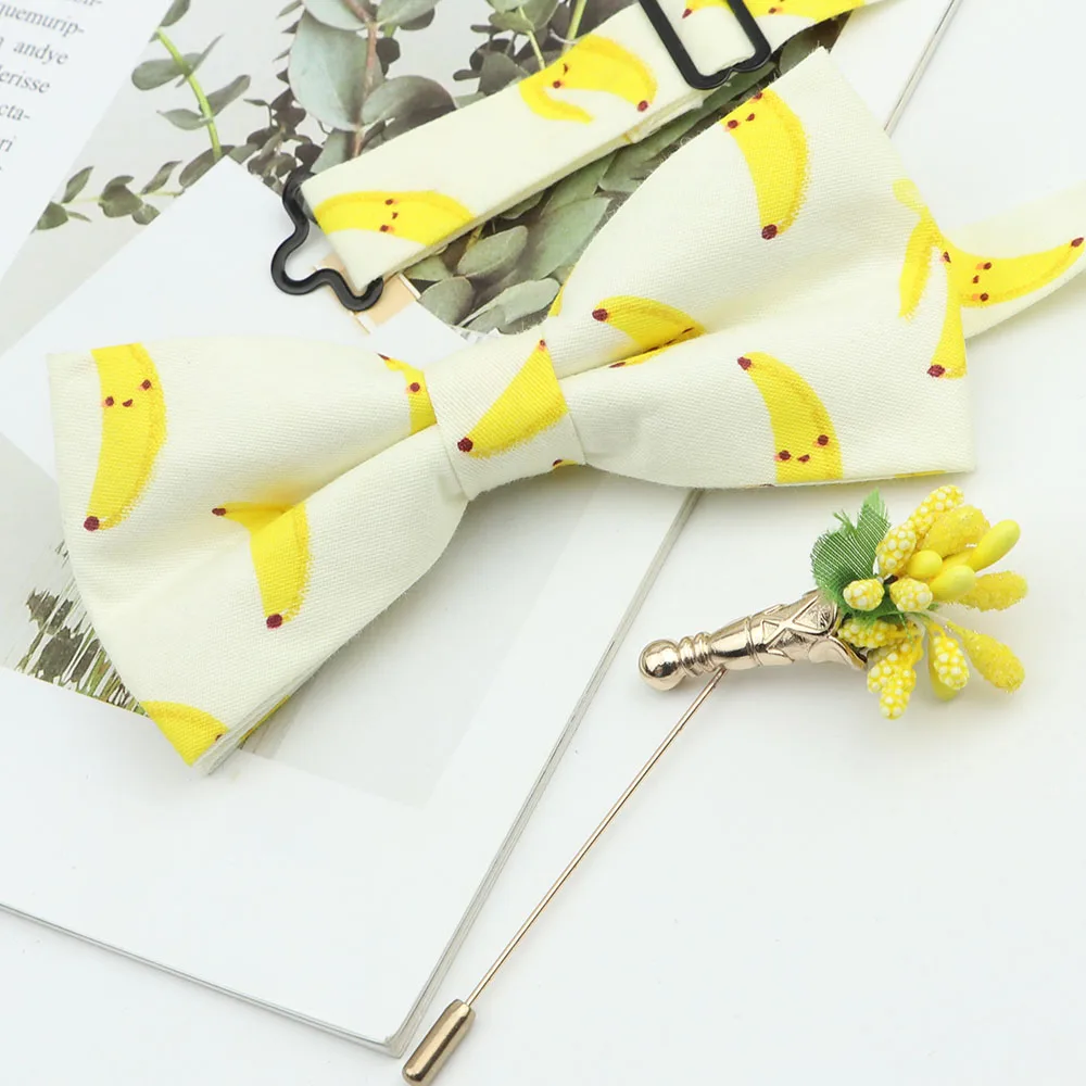 Красивая хлопковая однотонный галстук-бабочка брошь с булавкой-бабочкой и