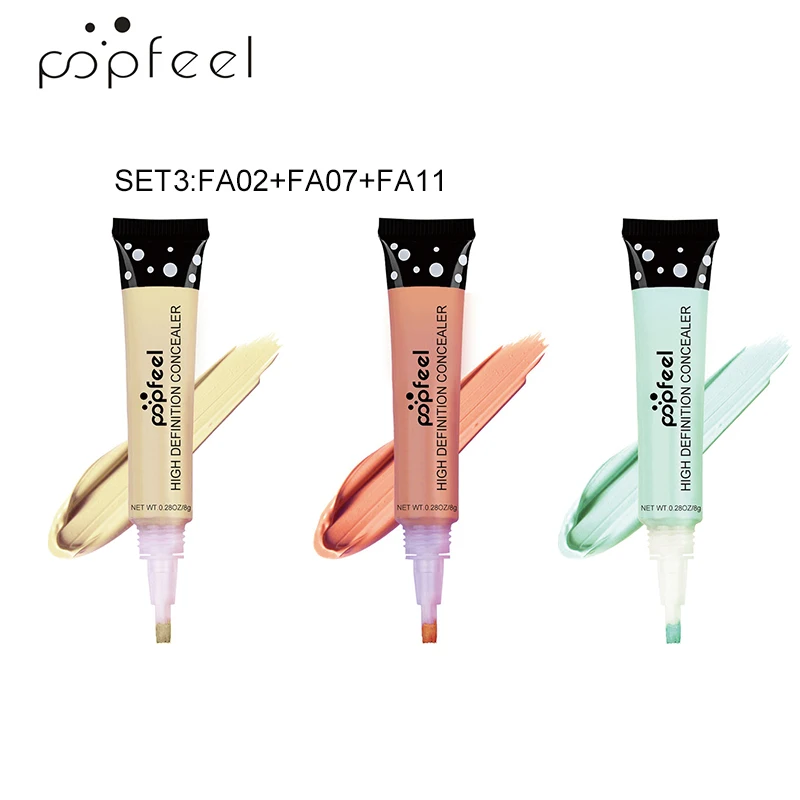 POPFEEL 3 шт. праймер для лица консилер полное покрытие поры акне водонепроницаемый