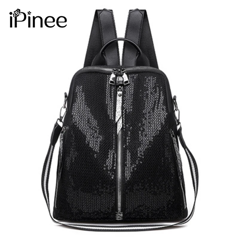 

iPinee Paillette Fashion Women Backpack Oxford Travel School Bag For Teenage Girls Shoulder Bag Mochilas Female Backpack