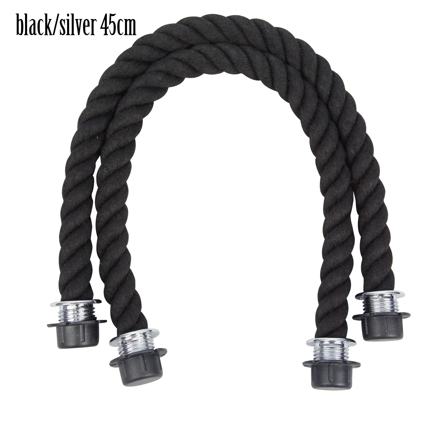 Black silver 45cm 1 пара Длинные короткая черная натуральная конопляная Веревка ручки для вывода сумка Obag Для женщин сумки из натуральной кожи классические мини пластиковый футляр(ЭВА - Цвет: Black silver 45cm
