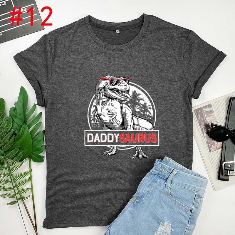 

Daddysaurus T Shirt Fathers Day Gifts T Rex Daddy Saurus Men Women's T Shirt Summer Funny Short Sleeve T-Shirts Streetwear