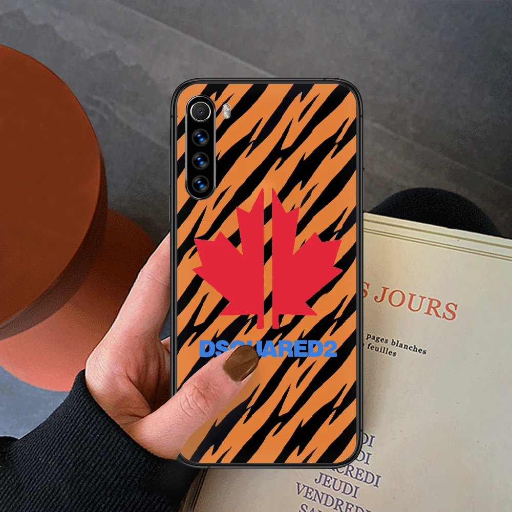 

DSQ2 D2 Fashion Trend Brand Phone Case For Xiaomi Redmi Note 7 8 8T 9 9S 4X 7 7A 9A K30 Pro Ultra Black Prime Tpu Cover Soft