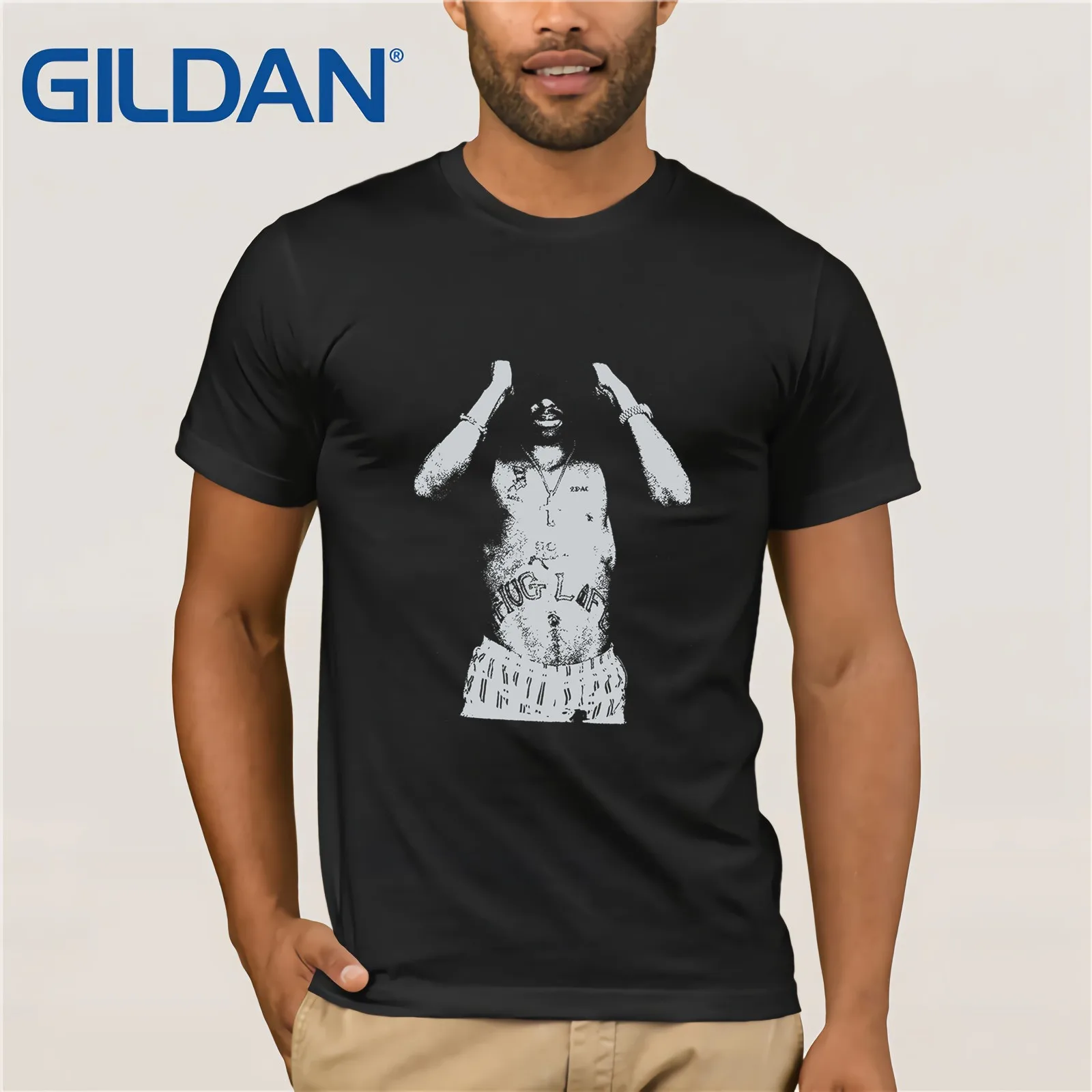 Tupac Shakur 2pac Thug Life Мужская черная футболка 2019 летняя Herren с коротким рукавом для