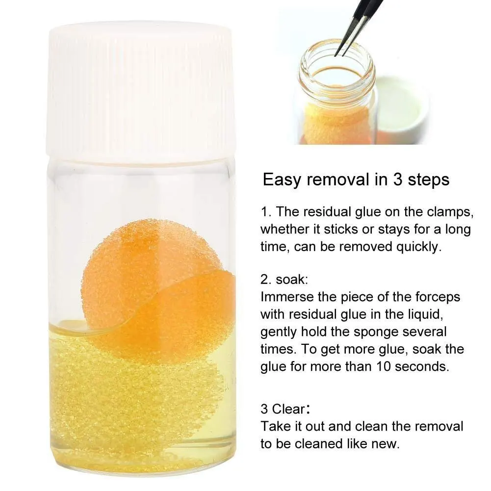 

Tweezers Cleaner Eyelash Extension Tweezers Cleaning Tool Liquid with Cotton Ball Random Color