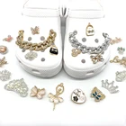 Модная металлическая цепочка JIBZ Croc украшение для обуви Сделай Сам стразы бабочка Корона садовая обувь сандалии украшения Подарки для девочек