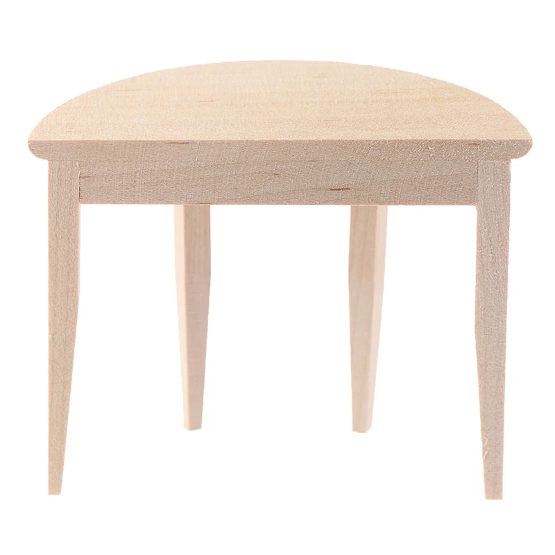 

1:12 Dollhouse Miniature Wooden Half Round Table Model Furniture Teatable Coffee Living Room KID Toy Dolls Simulation Home Toy