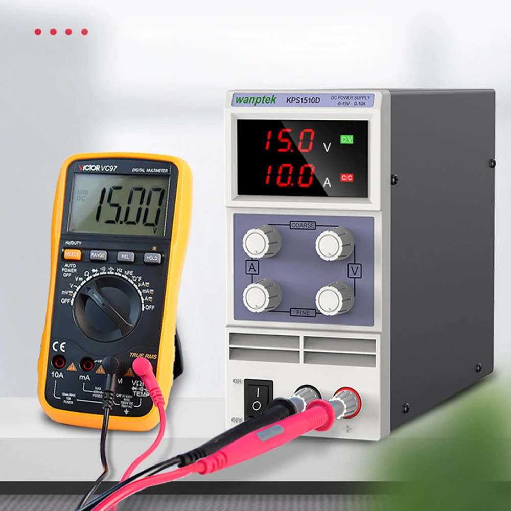 KPS1510D регулируемый высокой точности двойной светодиодный дисплей переключатель DC Питание функция защиты от перегрузки 15V10A 110V-230V 0,1 V/0.01A ЕС