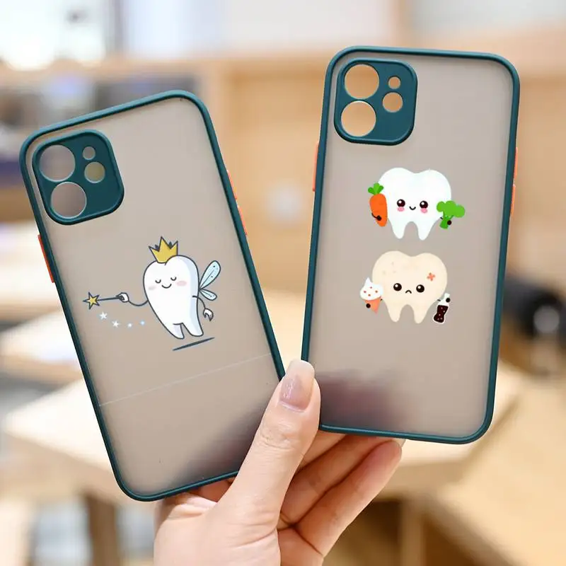 

Funny Cartoon Dentist Dental health Phone Case matte transparent For iphone 7 8 11 12 plus mini x xs xr pro max cover