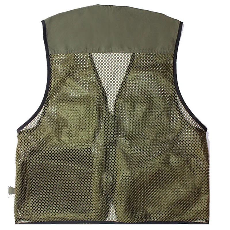 Высококачественный мужской жилет для рыбалки сетчатый на молнии с несколькими