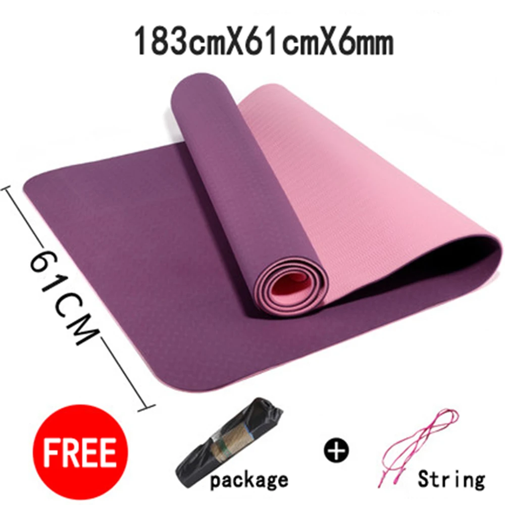

Anti-slip Exercise Double Layers TPE 1830*610*6mm custom print yoga mat