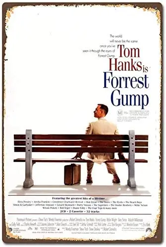

Tom Hanks is Forrest Gump Vintage Retro Metal Tin Sign 8x12 Inches Bar Wall Decor