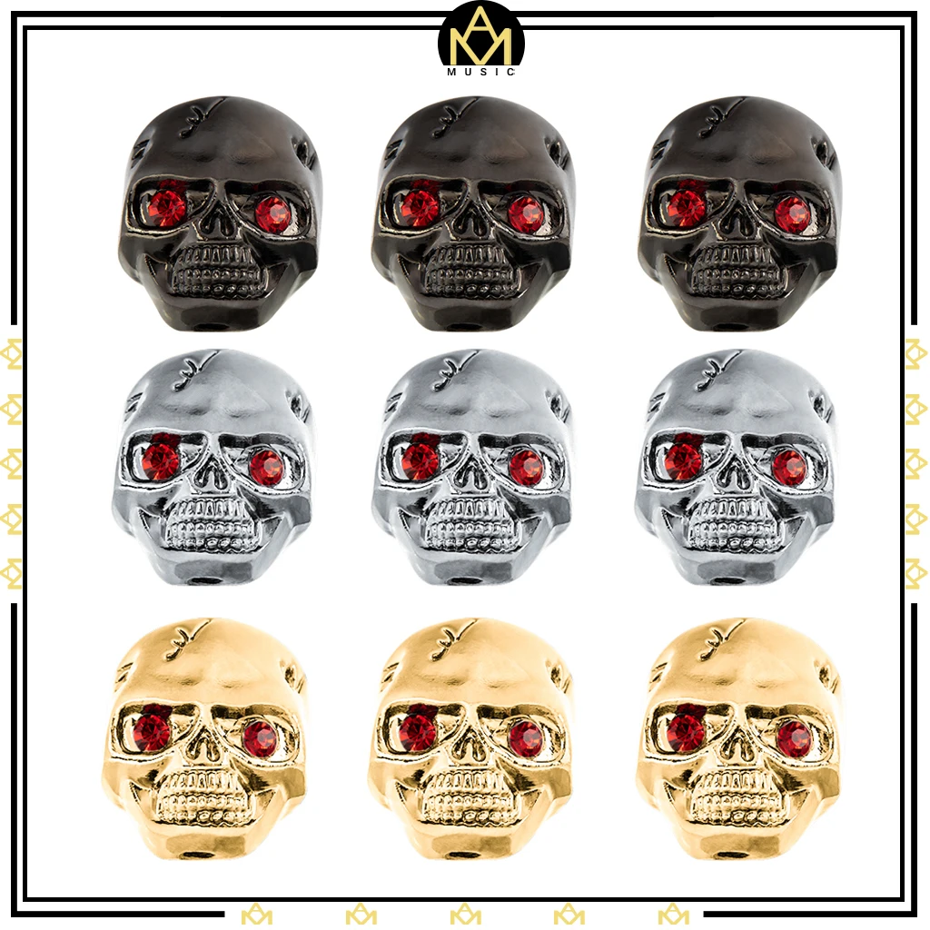 3pcs Skull Head Volume Tone Control Knobs Buttons With Allen Wrench For Electric Guitar Replacement Parts And Accessories - купить по