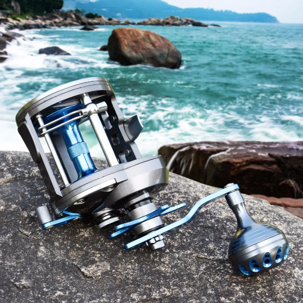 

Sougayilang Trolling Baitcasting Reel Level Wind Full Metal Boat Saltwater Casting Reel -Right Hand