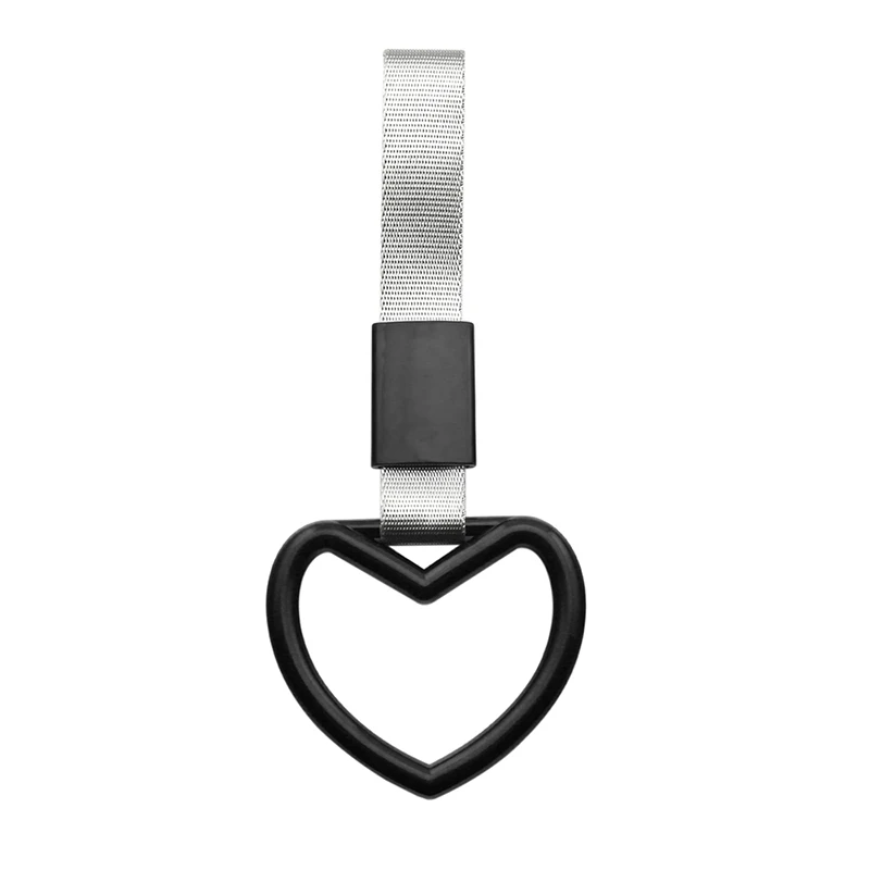 Heart-shaped Black Круглый JDM TSURIKAWA кольцо поезд автобус ручка ремень Шарм Дрифт автомобильные аксессуары 6 цветов - Название цвета: Heart-shaped Black