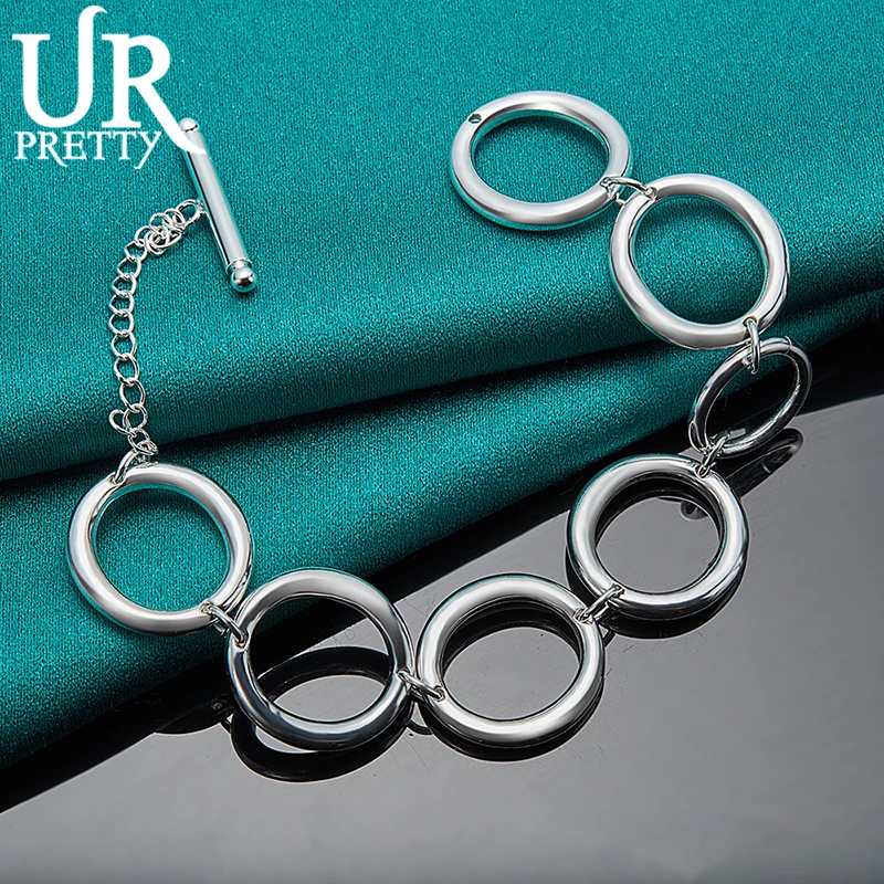 Браслет-цепочка URPRETTY из серебра 925 пробы для мужчин и женщин ювелирное украшение