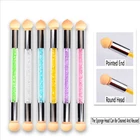 1 шт. двухсторонняя кисть для дизайна ногтей градиентная затеняющая ручка точечная Кисть Губка головка Стразы ручка для дизайна ногтей инструмент для рисования