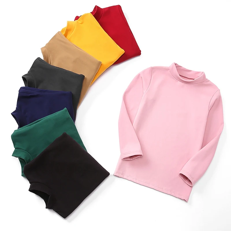 Рубашки для малышей Детская одежда девочек хлопковая мягкая блуза с высоким