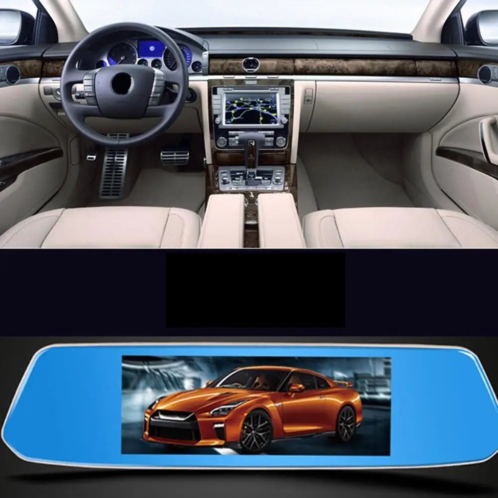 

7 Inch Large Screen Reversing Touch Video Driving Recorder Auto Parking Assistance Night Video Camera Dash Cam
