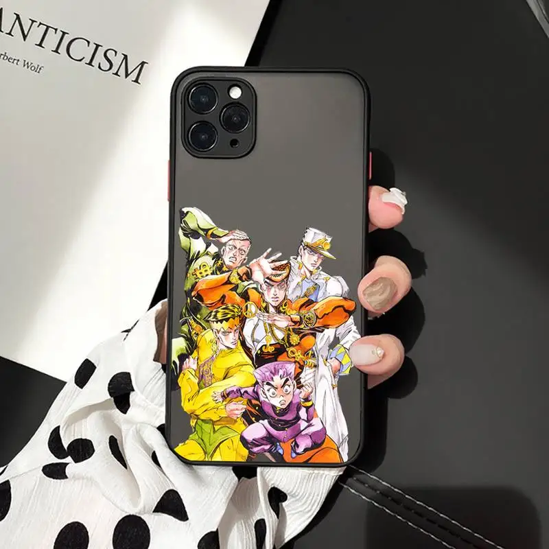 

Japan anime JoJos Bizarre Adventure Phone Cases matte transparent For iphone 7 8 11 12 plus mini x xs xr pro max cover