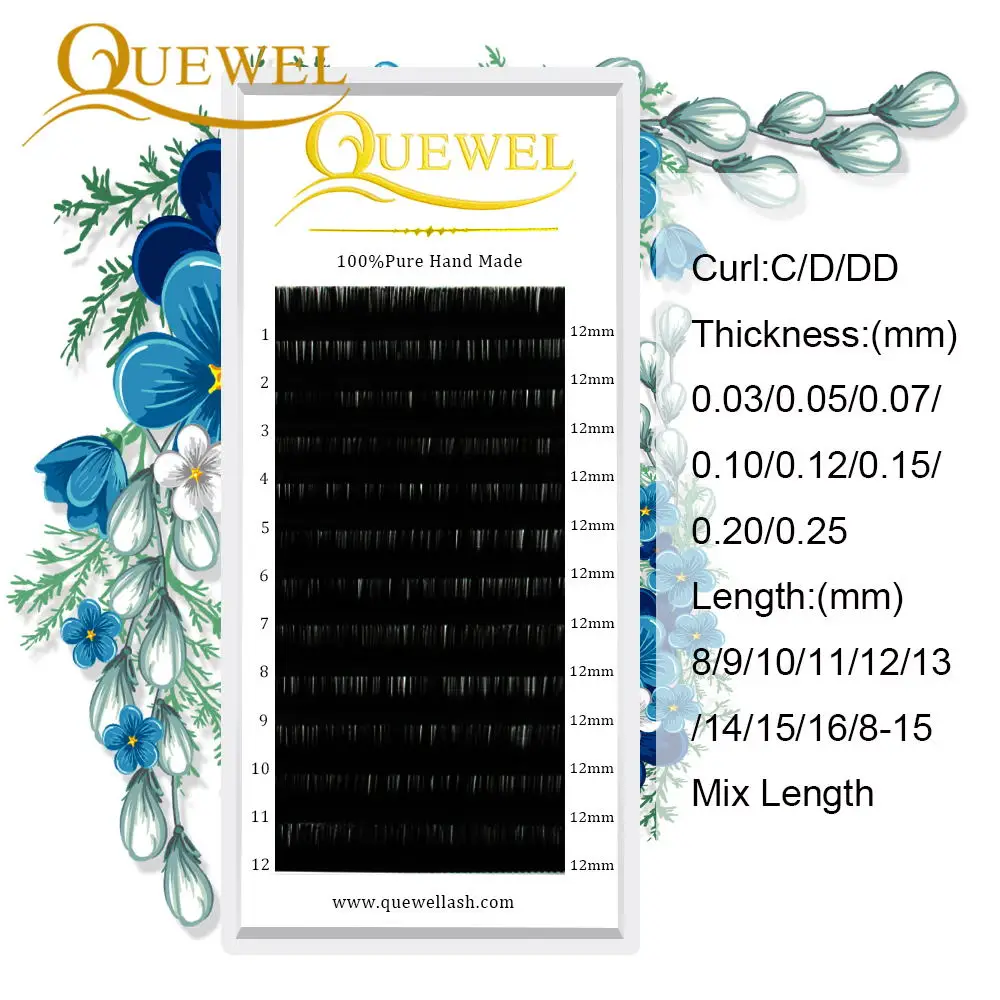 Индивидуальное наращивание ресниц 12 рядов/поднос профессиональное шелковых C/D/DD