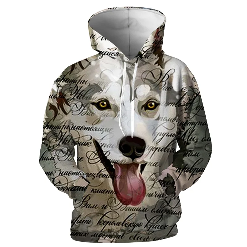 

YOUTHUP Men's Animal Hoodie 3D Printed Cool Wolf Hooded Sweatshirts Pullovers Long Sleeves Male Hoodies Streetwear Asian Size