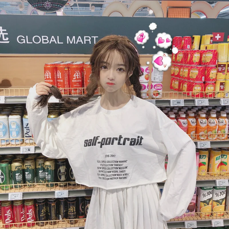 

Official Figure Autumn Idle Style Casual Short Top Long Sleeve.